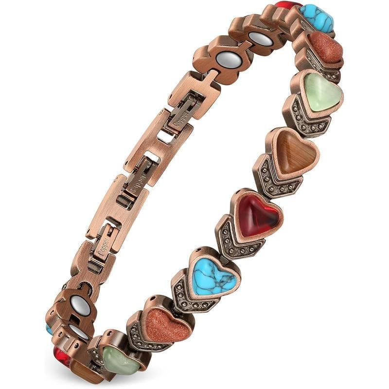 Pulseira de Cobre Jecanori para Mulheres, Pulseiras Magnéticas de Cobre Puro, Pedra Preciosa Única, Presentes para Mulhe