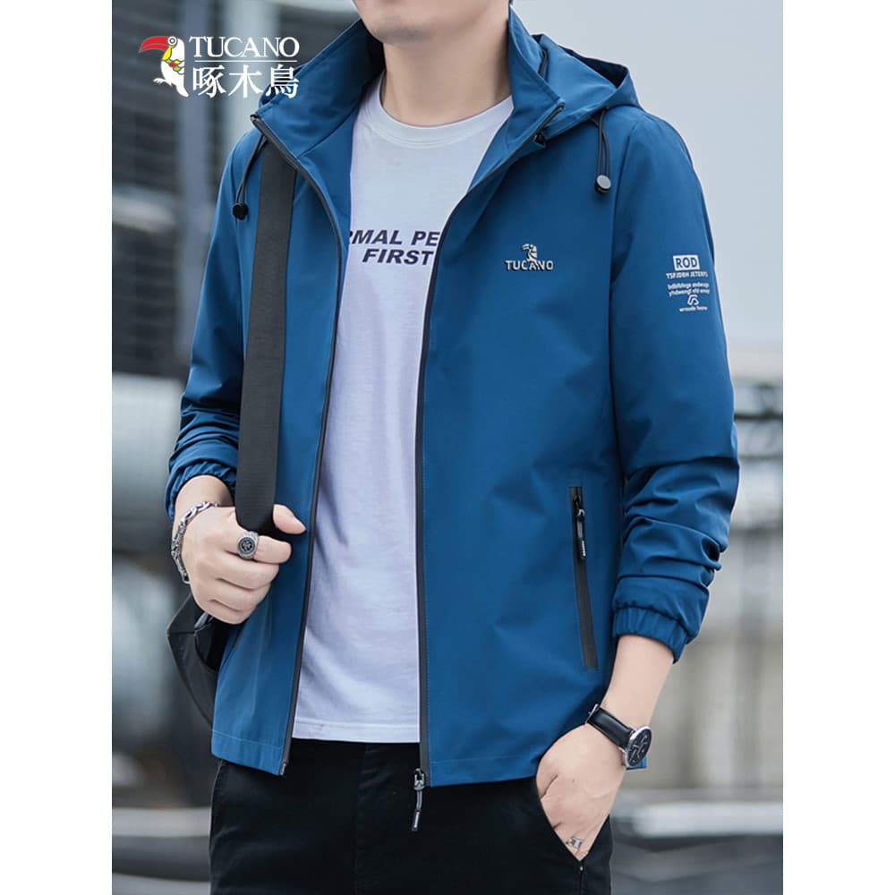 Woodpecker primavera outono jaqueta masculina com capuz versão coreana magro-ajuste Casual All-match uniforme de beisebo