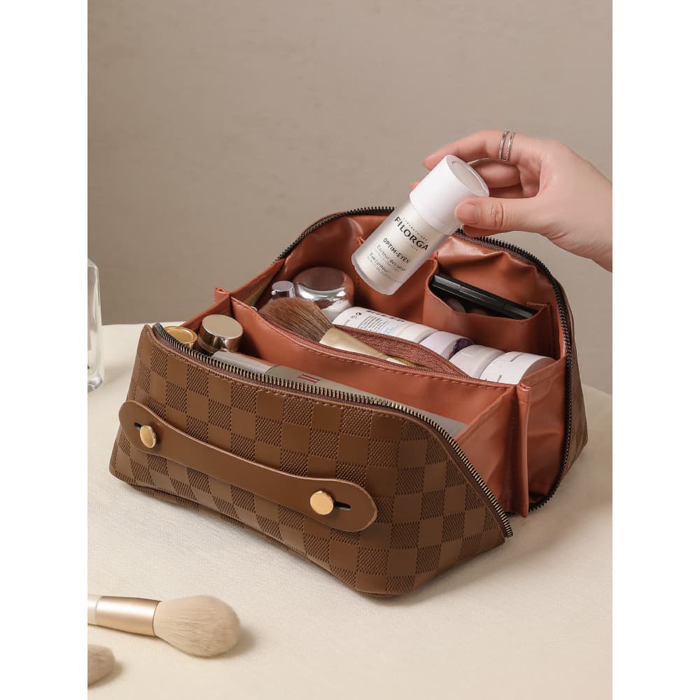 Bolsa cosmética feminina de grande capacidade, portátil, à prova d'água, estojo cosmético, viagem de negócios, produtos
