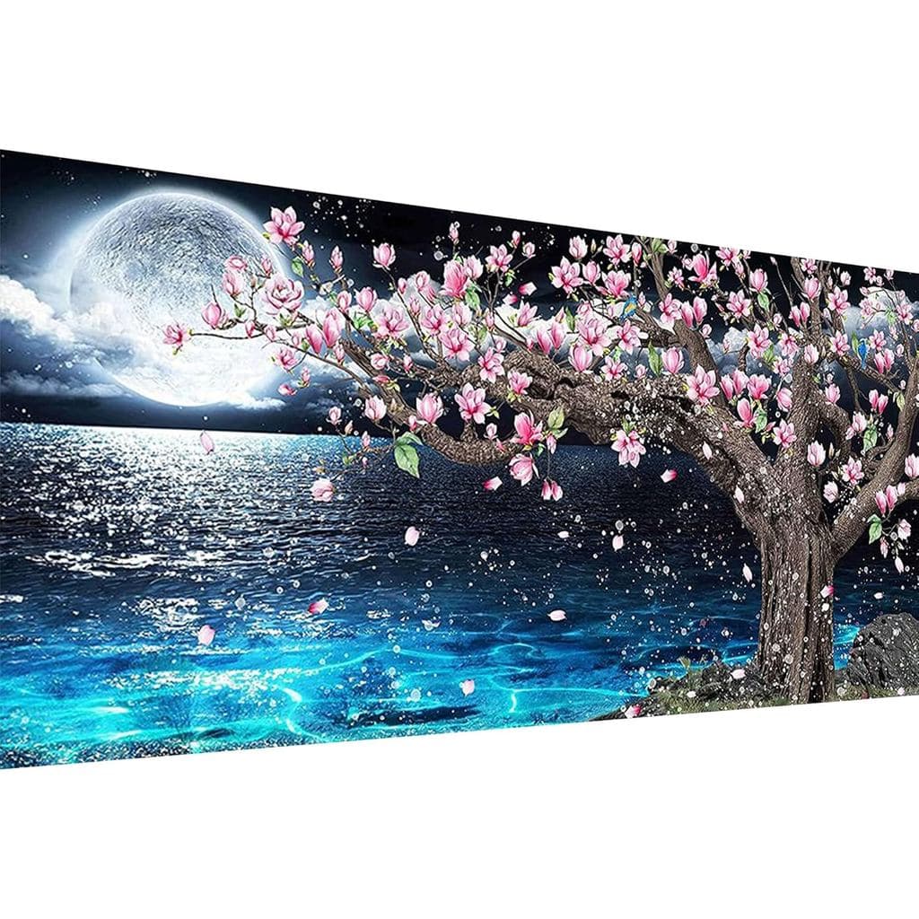 Kits de Pintura em Diamante 5D Quadrados YALKIN para Adultos, Kits de Arte em Diamante Grande "Noite de Verão", Kit de P