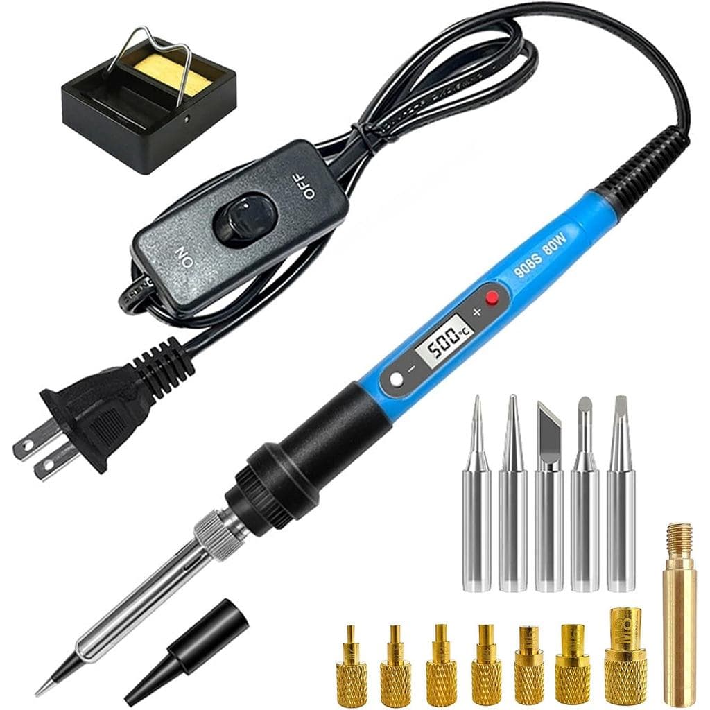 Ferro de Solda com Função de Termofusão, Kit de Ferro de Solda Digital LCD 80W 110V com Pontas de Ferro e Pontas de Term