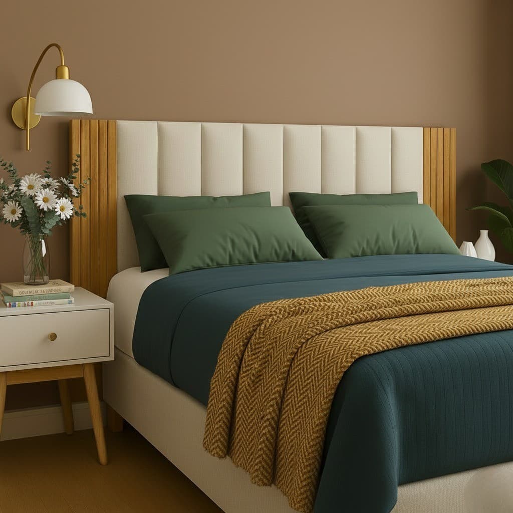 Kit Até 12 Peças Cabeceira Modular Painel Ripado MDF Para Cama Box Casal King Queen