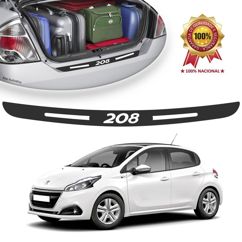 Soleira de Porta Malas Adesivo Protetor Peugeout 208 Universal Carro personalizado