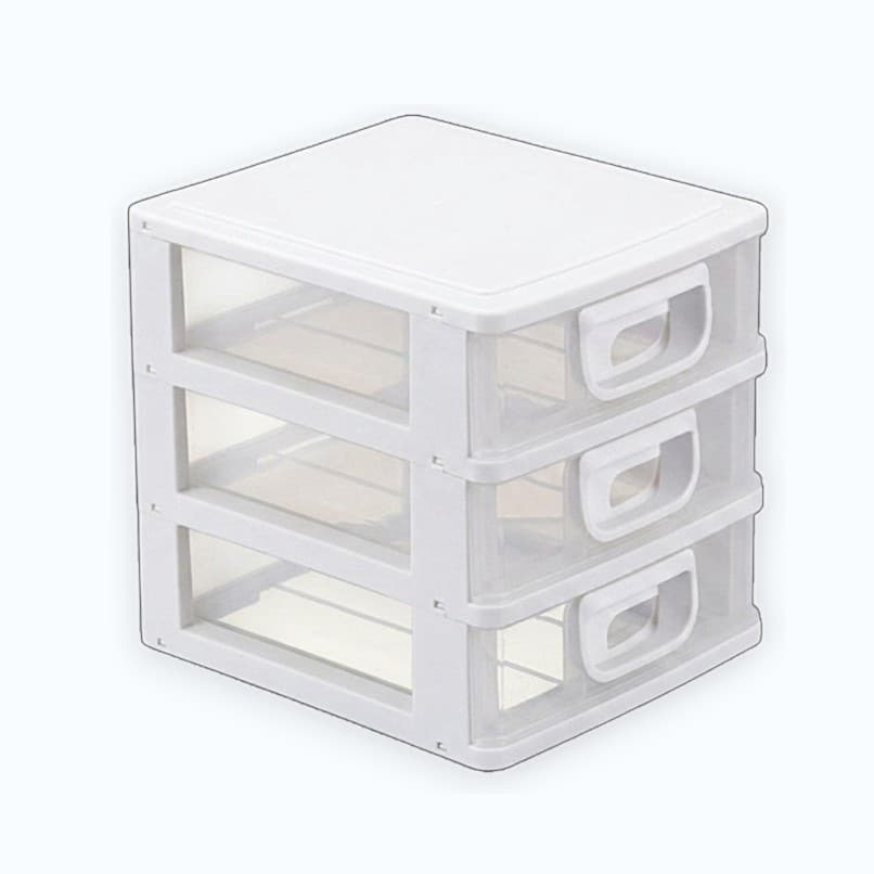 Gaveteiro Mini Porta Tudo C/3 Gavetas Plastico Organizador de Mesa Pequenos Objetos Papelaria