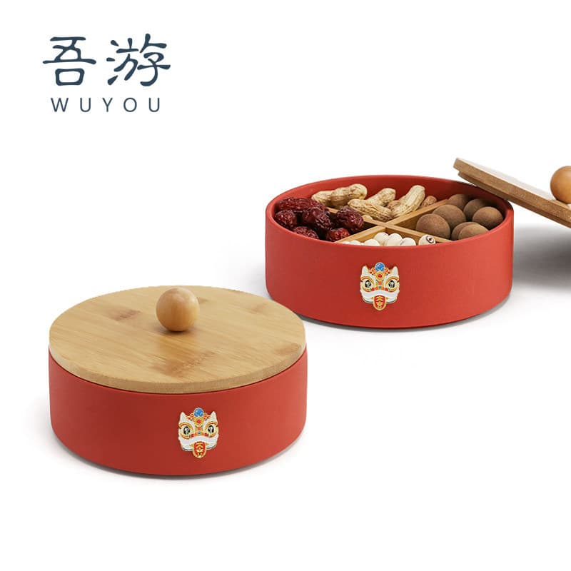 Wuyou casamento chinês prato de frutas secas sala estar casa prato doces ano novo chinês lanche caixa compartimento caix