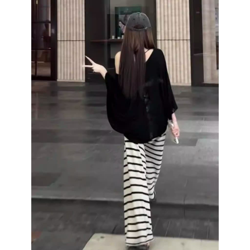 Elegante irmã volta renda costura manga morcego ar condicionado blusa verão puro desejo estilo solto estilo preguiçoso c