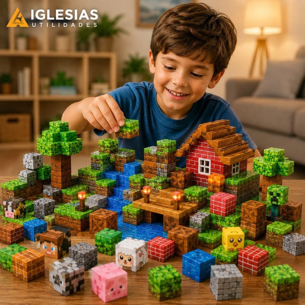 Bloco Magnético De Montar Infantil Cubos Construção 80 Peças