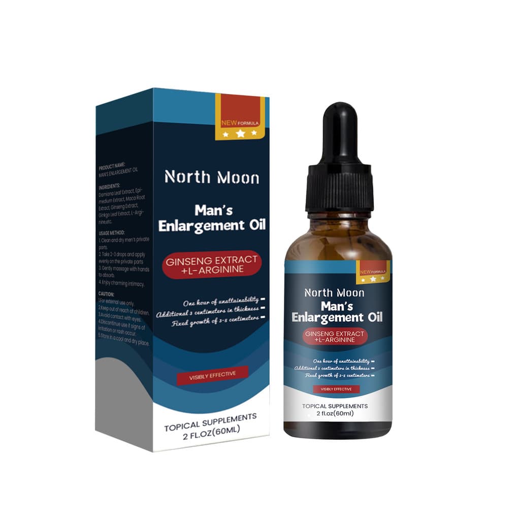 Óleo essencial de massagem corporal masculina North Moon aumenta a vitalidade da resistência, óleo essencial de massagem