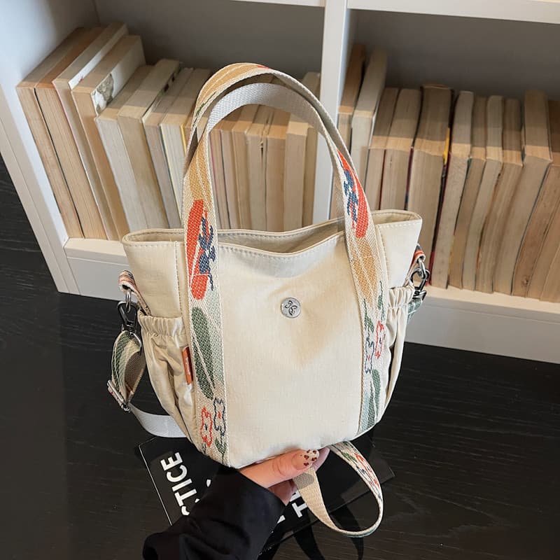 Bolsa Tote de lona 2026 primavera verão Casual contraste cor All-Match saco do mensageiro feminino grande capacidade Com