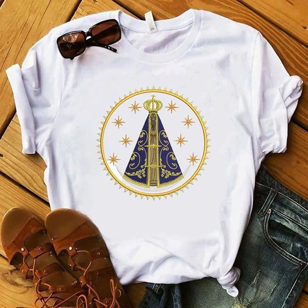 Camiseta Feminina Blusa Estampas Nossa Senhora