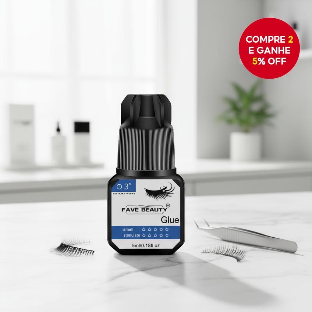 Fave Beauty 5ml Cola Preta para Cílios Não Irritante de Longa Duração Secagem Rápida para Extensão de Cílios
