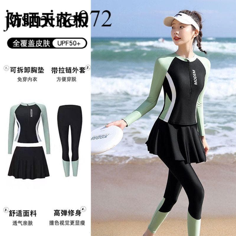 Maiô feminino mergulho surf terno tamanho grande maiô estilo esportivo dividido terno de três peças calças de manga comp