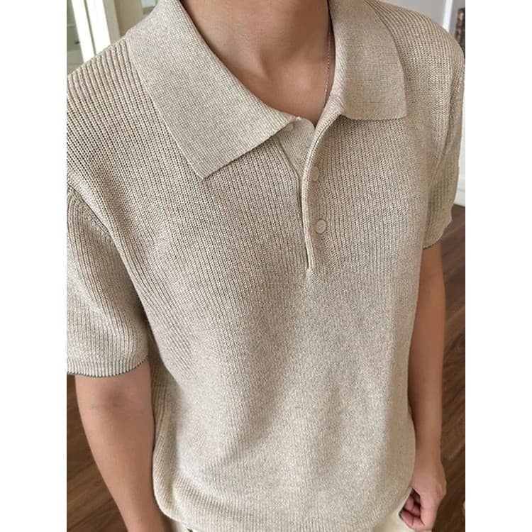 Estilo de dinheiro antigo usar damasco camisa Polo de manga curta masculina verão leve High-End negócios fino-ajuste col