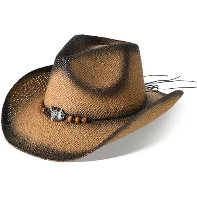 Chapéus De Cowboy Para Mulheres & amp ; Chapéu De Palha Masculino Aba Larga Cowgirl Ocidental Sol De Verão