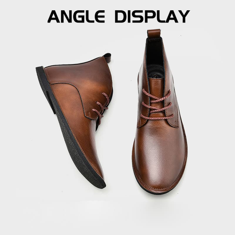 Botas Martin de dedo apontado, sapatos masculinos de couro de alta qualidade, botas curtas de couro genuíno, botas de Co