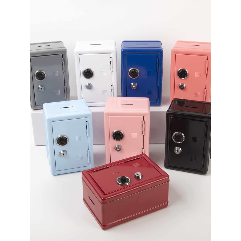 Caixa de senha longa bloqueio caixa de armazenamento cofrinho Mini caixa de dinheiro de Metal caixa de moedas cofrinho c