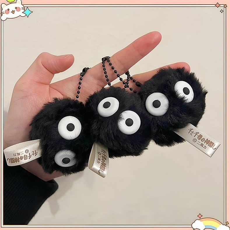 100 peças atacado Chihiro pequenos briquetes pingente bola de pele carro chaveiro saco de escola de pelúcia ornamentos p