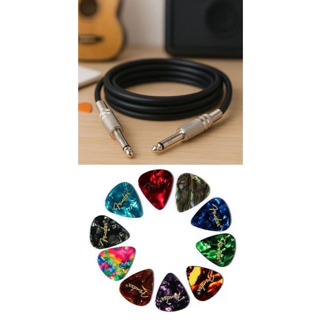 Kit Cabo Guitarra P10 Mono MXT + 10 Palhetas 0,46