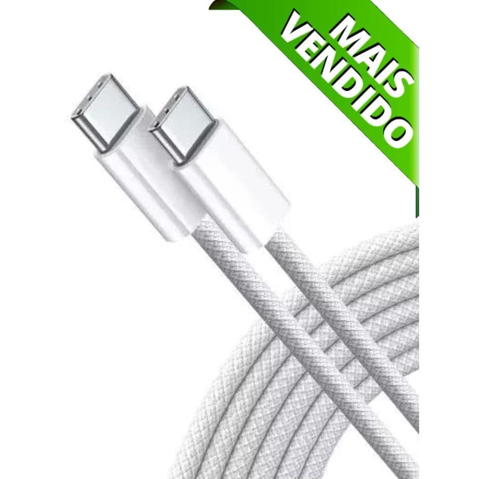 Cabo Carga Rápida 60W USB-C iPhone 15 iPad e Macbook Nylon