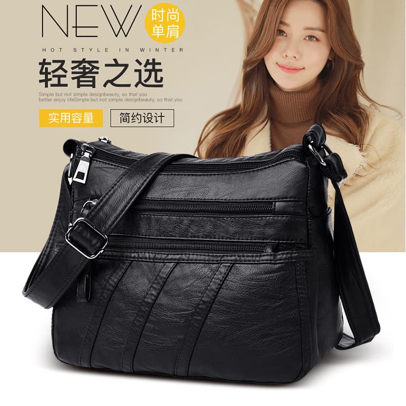Bolsa feminina 2026 novo estilo de grande capacidade bolsa mensageiro de um ombro mochila feminina All-Match Casual Midd