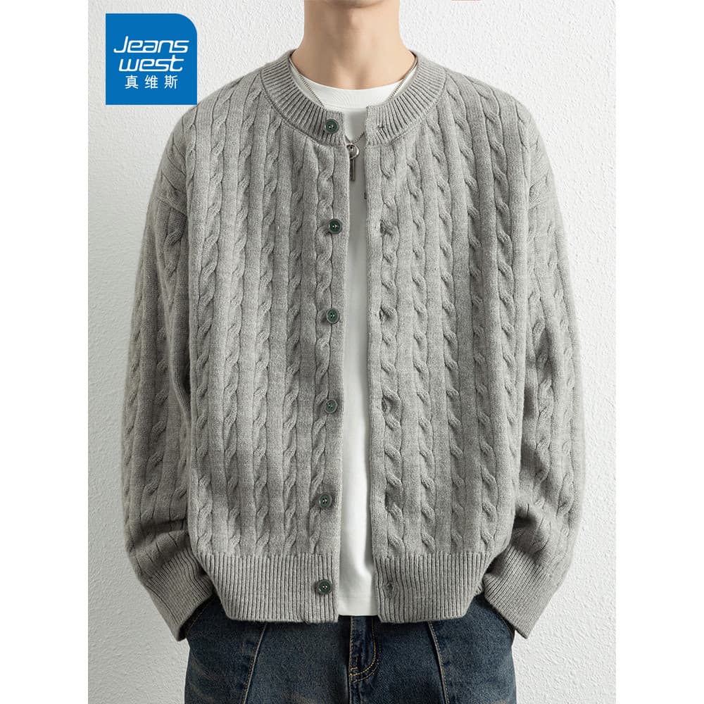 Zhenweisi outono inverno camisola masculina Casual All-Match solto japonês Retro na moda estudante de malha