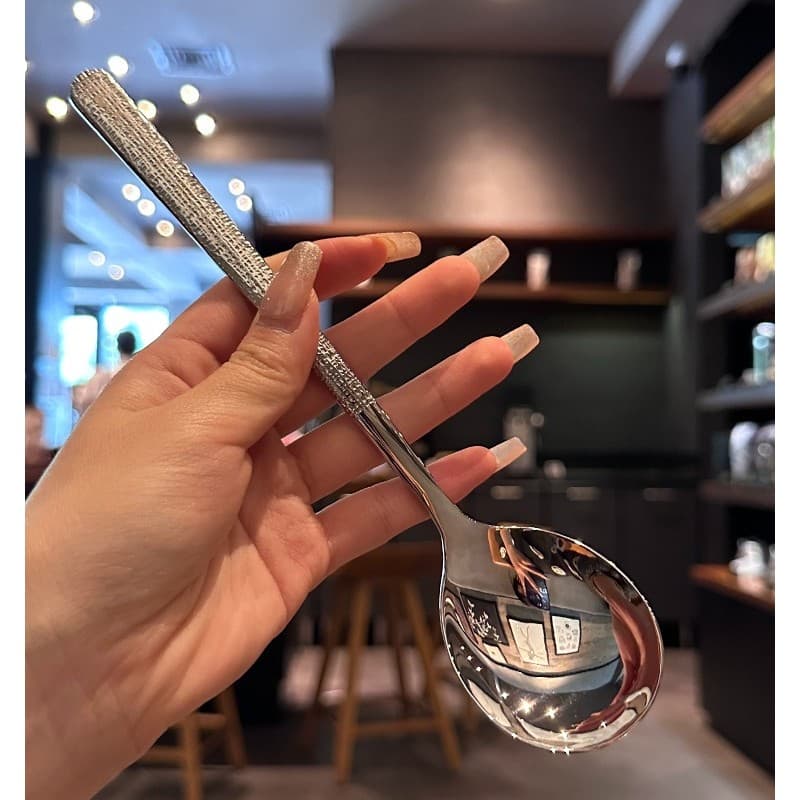 Com lágrimas!G Gigante Barato!Estilo japonês martelo padrão 316 aço inoxidável colher de comida ocidental comida princip