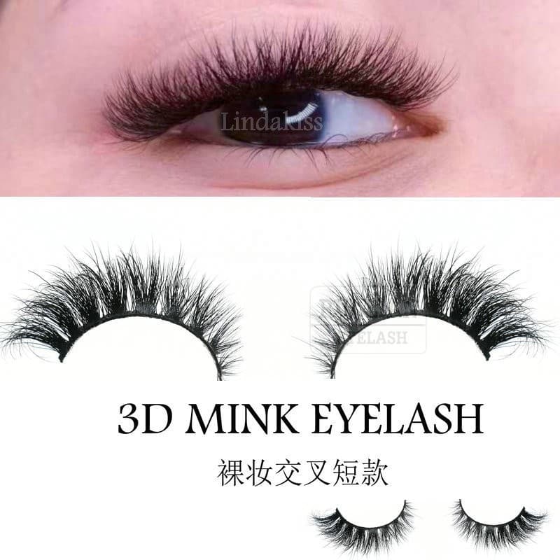 3D simulação tridimensional cabelo de vison cílios postiços Natural Nude maquiagem cruz realista curto olho final estend