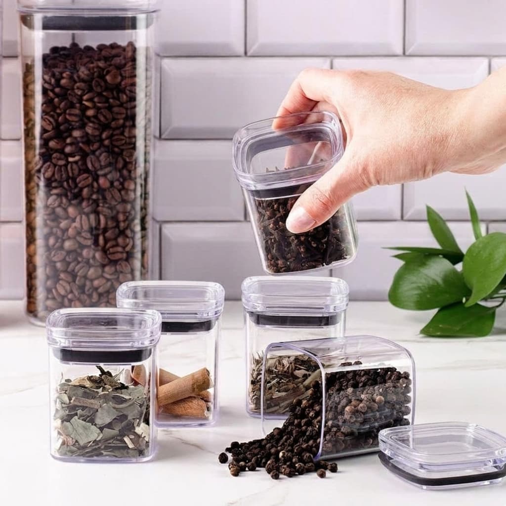Kit 6 Pote Hermético 180ml Porta Temperos Empilhável Cozinha