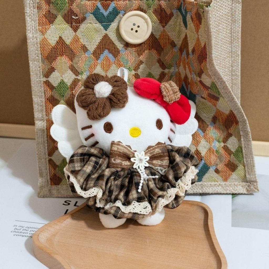 Roupas de inverno japonesas hellokitty boneca de pelúcia pingente saco boneca pequeno pingente pingente chaveiro