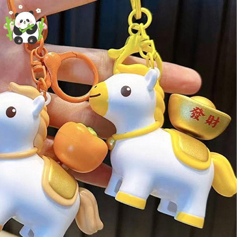 Chaveiro De Cavalo Criativo Ano Novo Giratório Da Sorte
