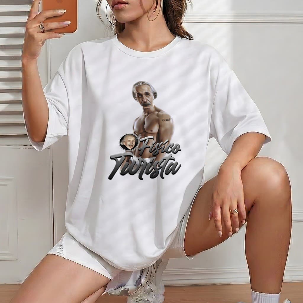 Camiseta Feminina Fisiculturista Fisico Blusa Algodão Camisa Albert Einsten Dia a Dia Envio Rápido
