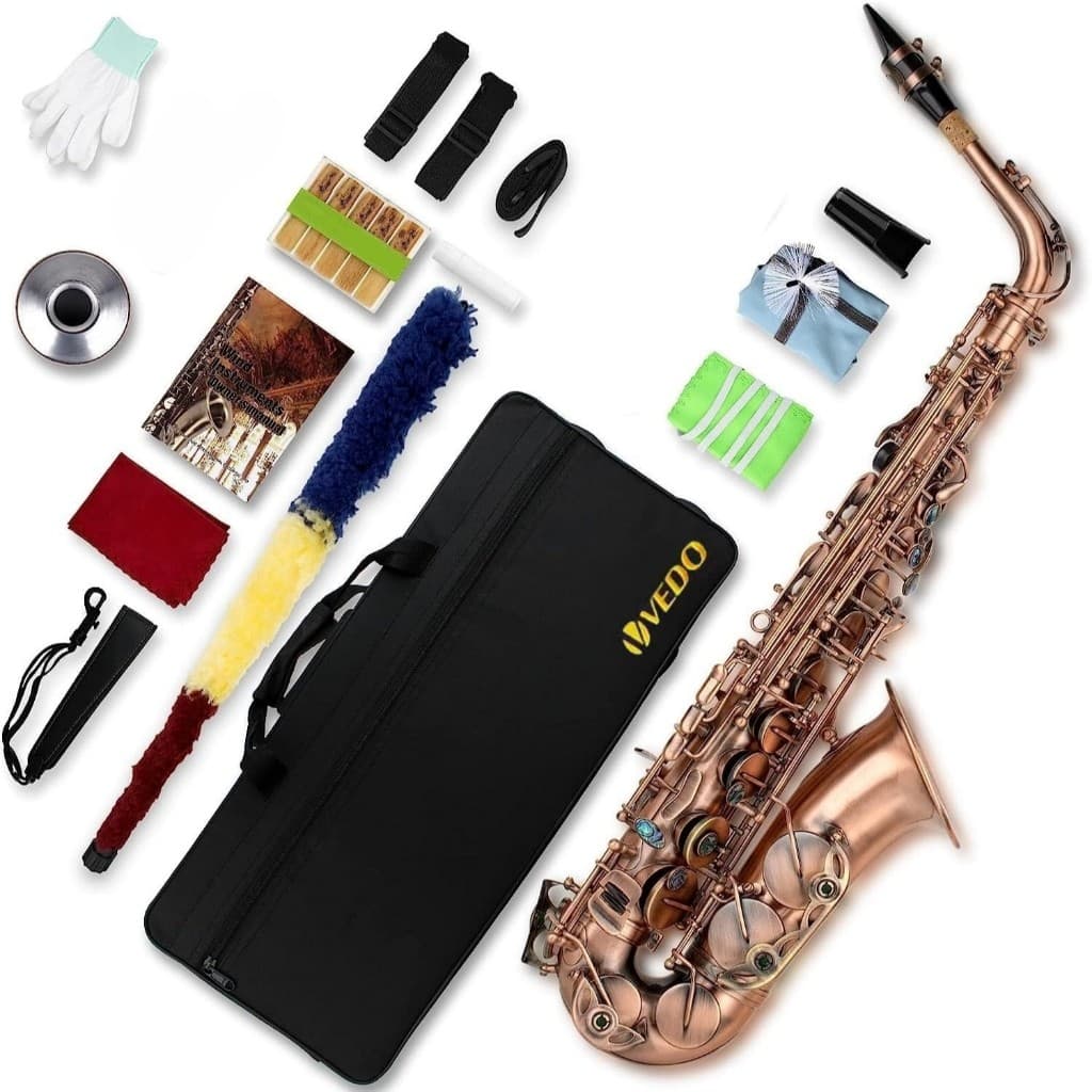 Saxofone tenor VEDO cor de cobre em E bemol, saxofone para iniciantes, saxofone para estudantes, saxofone tenor,