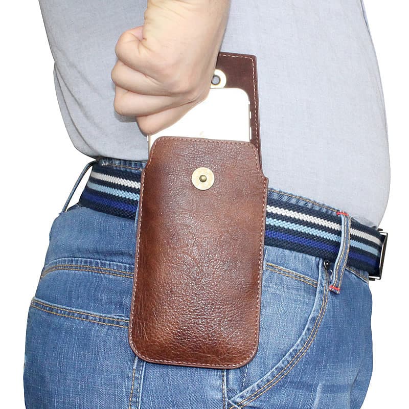 Bolsa leve e fina para celular, bolsa de cintura suspensa, cinto macio, estilo Vertical, nova capa de couro em linha, ca
