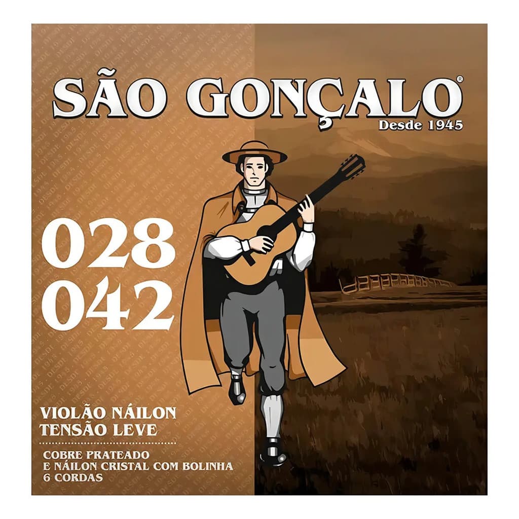 Encordoamento Violão Nylon São Gonçalo IZ 11025 Com bolinha / Leve / 0.28