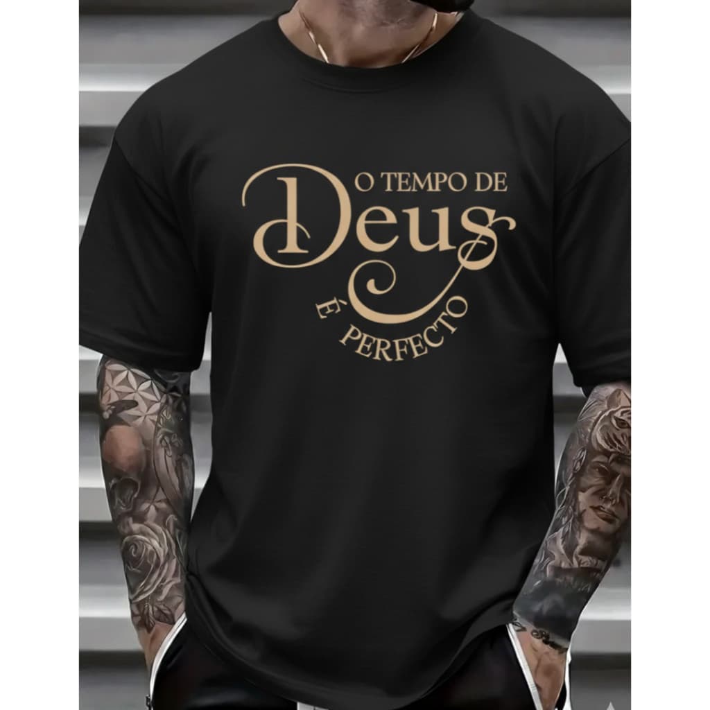 Camiseta O Tempo de Deus é Perfecto camisa Tshirt blusa gospel católica evangélica DEUS