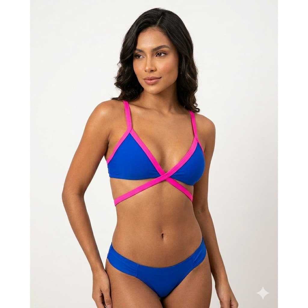 Conjunto de biquini tiras feminino moda praia e fitness Carolgava