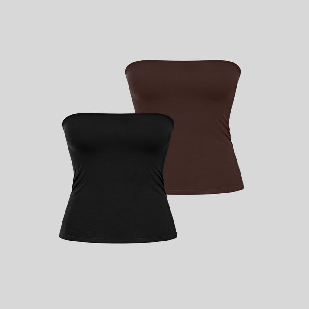 2 Top Tube ALONGADO P AO 52 Plus Size NÃO É CROPPED Tomara Q Caia Suplex Com Forro tubinho justa modela