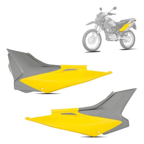 Kit Tampa Lateral e Sub Tampa Amarelo 2009 Moto Nxr Bros 150 Ks Es Esd