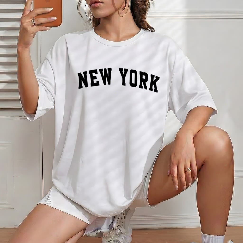 Camiseta Feminina New York Streetwear Camisa 100% Algodão Varias Cores Envio Rápido