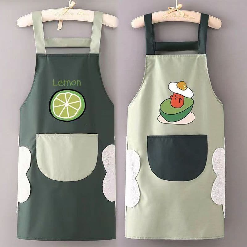 Avental doméstico à prova de óleo à prova d'água cozinha moda feminina versão coreana adulto cozinhar trabalho resistent