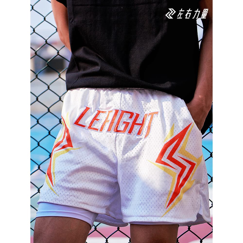 Shorts de basquete de força esquerda e direita, masculino, verão, secagem rápida, solto, americano, basquete, esportes,