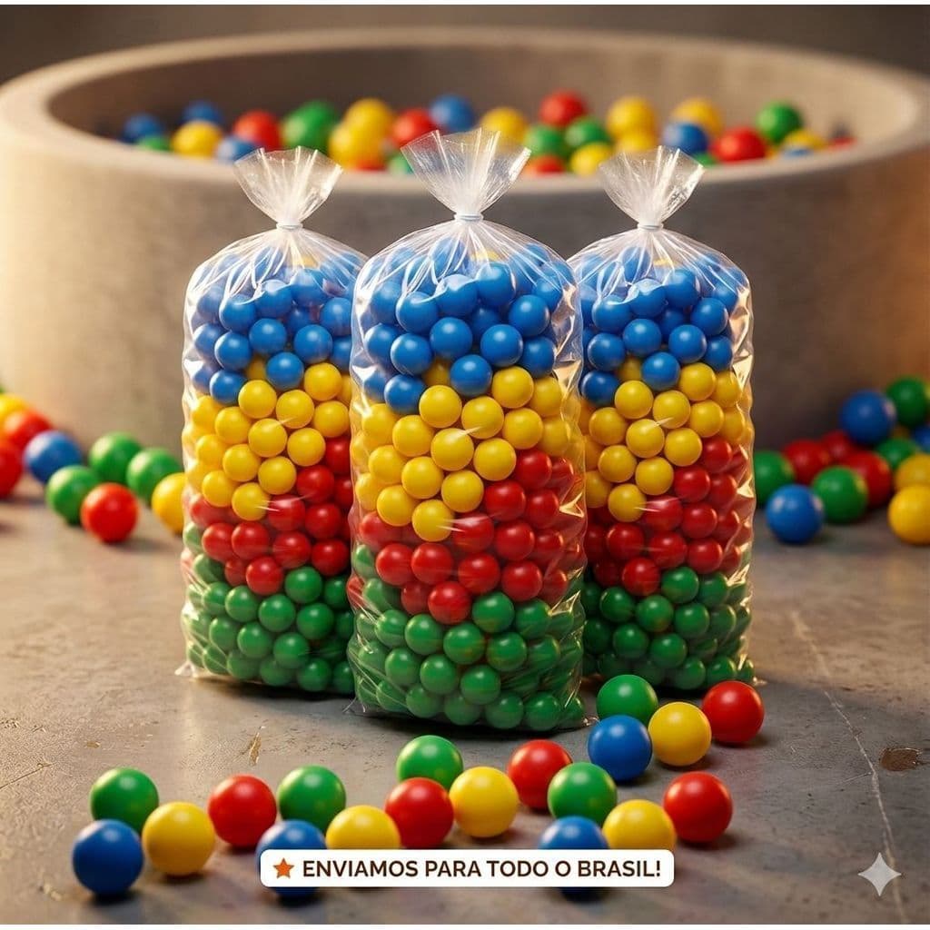 50 Bolinha Plástica Colorida Para Piscina de Bolinhas Criança 76mm 50 Unidades