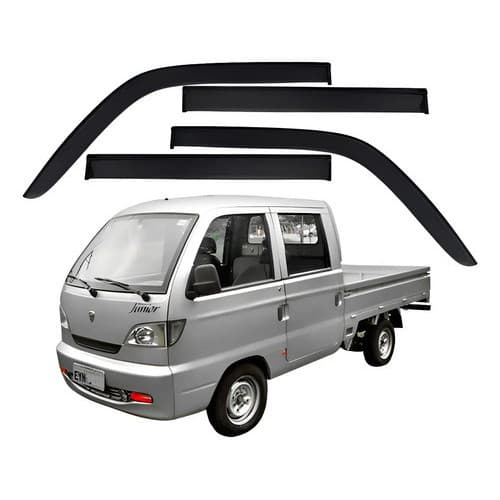 Calha De Chuva Acrilica Fumê Towner Jr Cabine Dupla 4 Portas