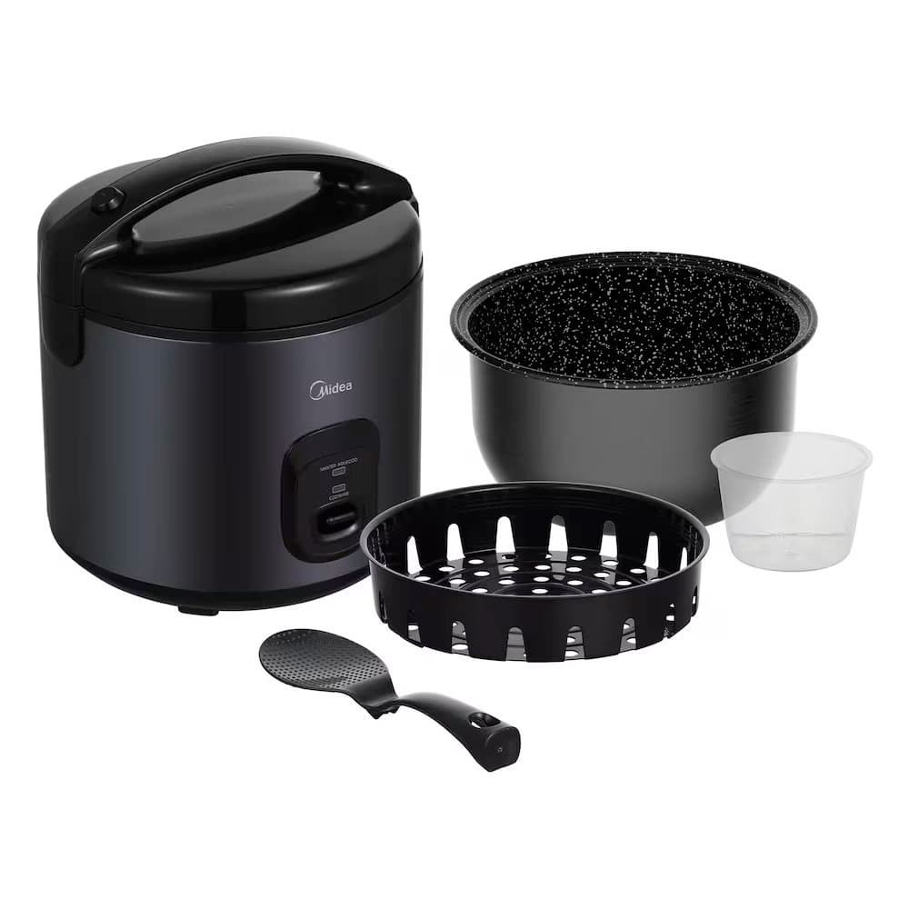 Panela de Arroz Elétrica 5L com Revestimento Blackstone e Bandeja a Vapor Midea