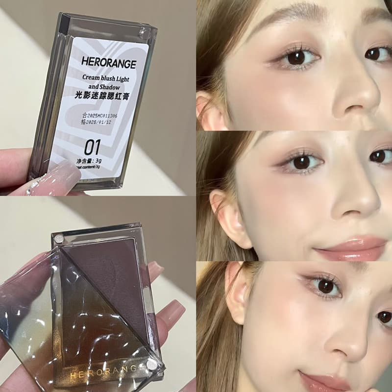 Paleta de Blush de cor de pêssego branco feminino baixa saturação expansão Natural psiquiatra fosco cor Nude reparação r
