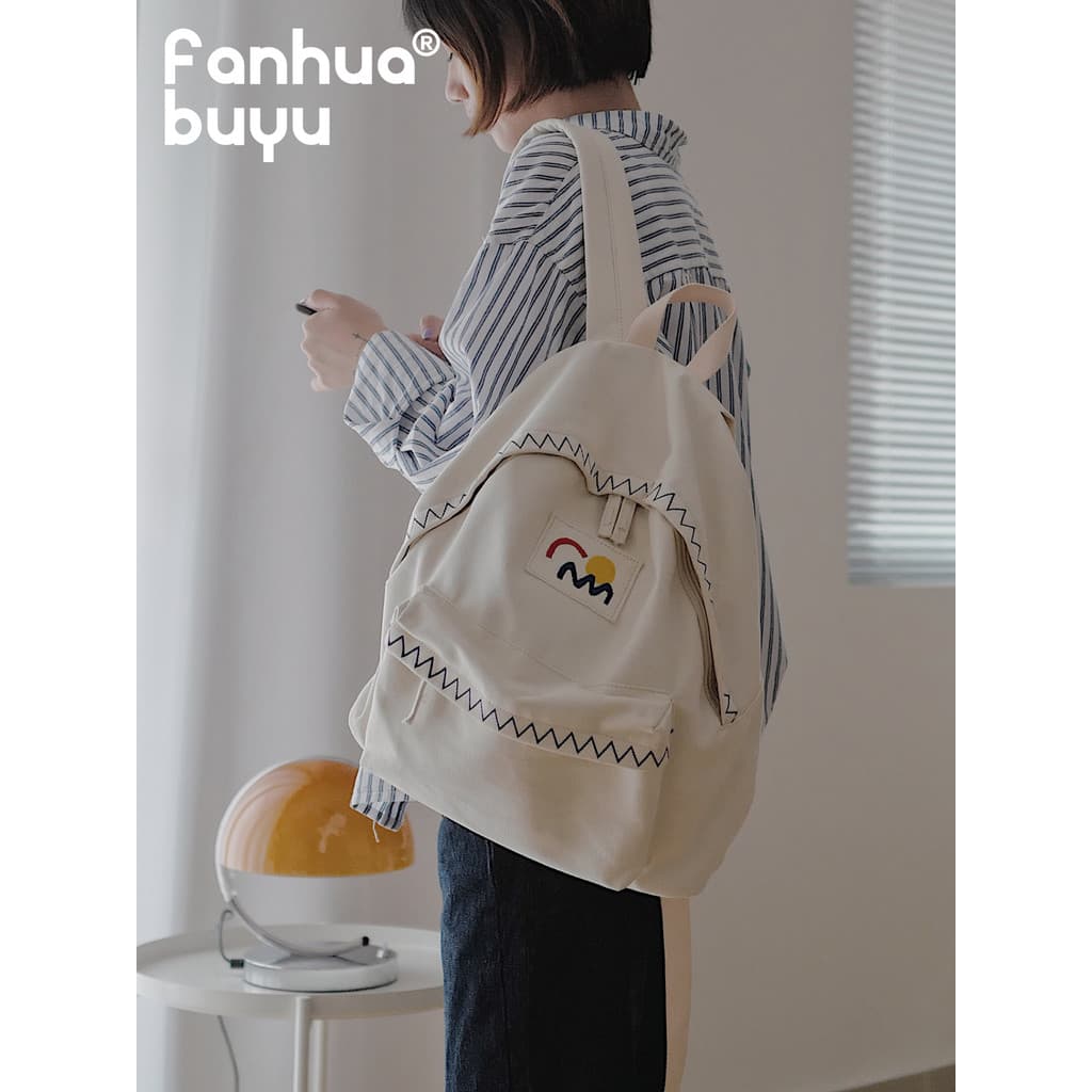 Fanhua sussurrante na moda mochila Casual feminino estudante grande capacidade mochila de viagem leve lona saco do compu