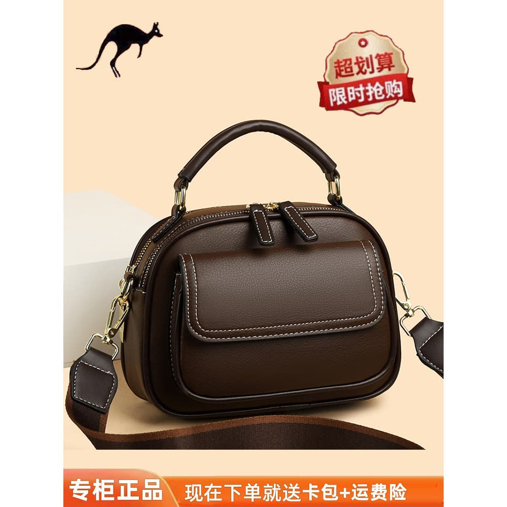 Couro genuíno All-Match saco 2025 outono inverno novo estilo High-End bolsa feminina de um ombro mensageiro elegante Cas