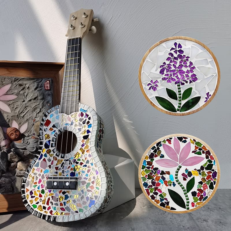 Cor gelo rachado fragmentos DIY criativo artesanal mosaico incrustado arte cor partículas de vidro temperado translúcido