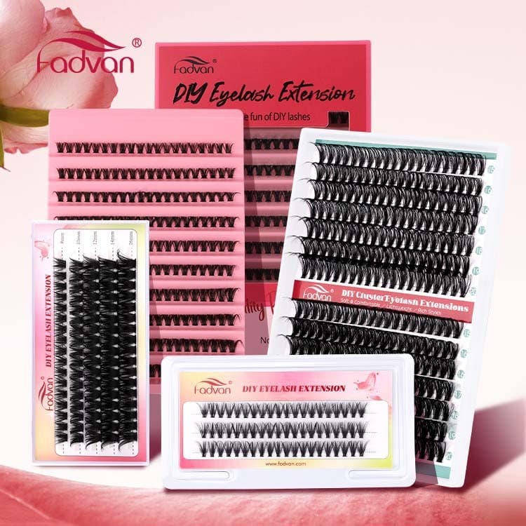 Cílios Segmentados de 20 Seções Fadvan 40p Adesivo 10D DIY 30 Cílios Postiços Cílios Quentes ZGRT
