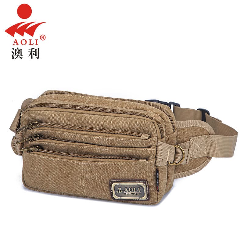 Bolsa de cintura masculina lona multifuncional esportes ao ar livre saco do mensageiro versão coreana na moda Casual sac
